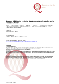 Universal tight binding model for chemical reactions in solution and