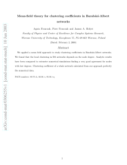 Mean-field theory for clustering coefficients in Barabasi