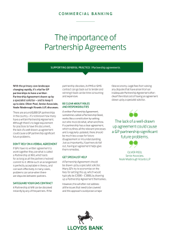 The importance of Partnership Agreements