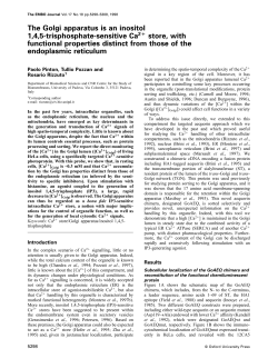 The Golgi apparatus is an inositol 1,4,5-trisphosphate