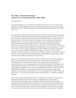 The Other "Subsidized Housing" Federal Aid To