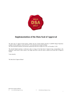 Implementation of the Data Seal of Approval