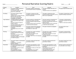Narrative Revision Scoring Rubric