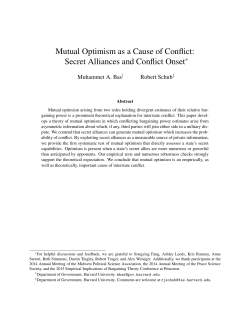 Mutual Optimism as a Cause of Conflict: Secret Alliances and