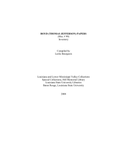 THOMAS JEFFERSON BOYD PAPERS - LSU Libraries