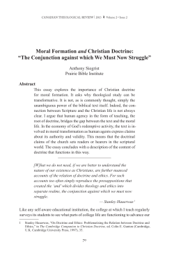 Moral Formation and Christian Doctrine