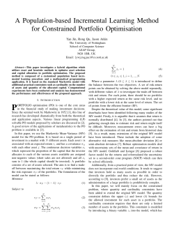 A Population-based Incremental Learning Method for Constrained