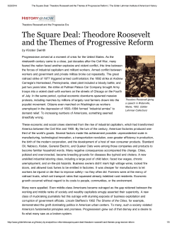 The Square Deal: Theodore Roosevelt and the Themes of