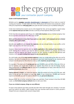 Guide to Self-Employed Expenses Whether you`re a plumber