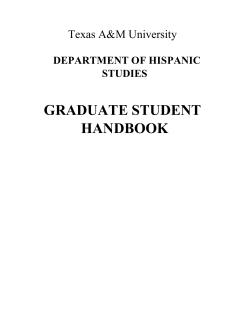graduate student handbook - Department of &ndash; Hispanic Studies