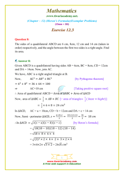 Question 8 - Tiwari Academy