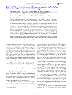 Sub-60 mV/decade switching in 2D negative