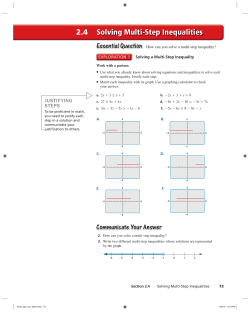Solving Multi-Step Inequalities 2.4