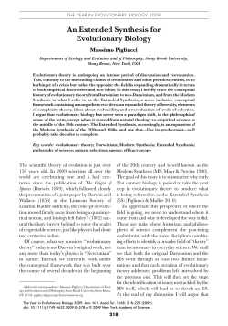 An Extended Synthesis for Evolutionary Biology