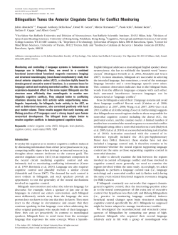 Bilingualism Tunes the Anterior Cingulate Cortex for Conflict