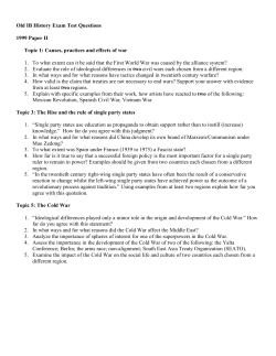 Old IB History Exam Test Questions