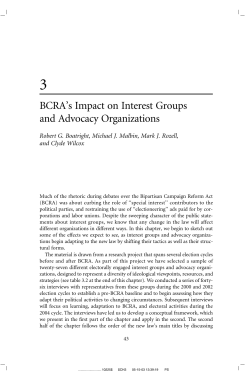 BCRA`s Impact on Interest Groups and Advocacy Organizations