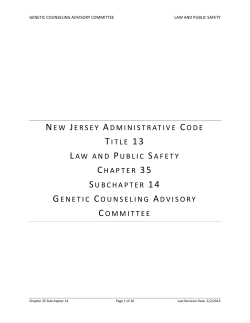 Genetic Counseling Advisory Committee Regulations