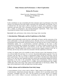 Body Schema and Performance