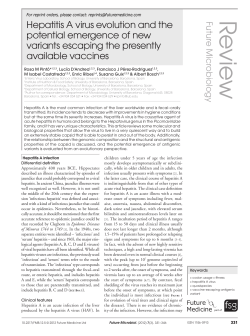 Hepatitis A virus evolution and the potential emergence of new