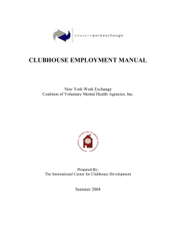 CLUBHOUSE EMPLOYMENT MANUAL