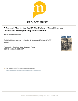 A Marshall Plan for the South? The Failure of Republican and