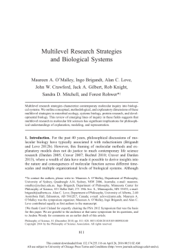 Multilevel Research Strategies and Biological Systems