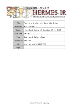 Page 1 Page 2 THEORIES OF THE SENIORITY