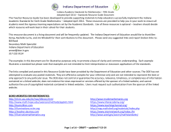 Fifth Grade Math Standards Resource Guide