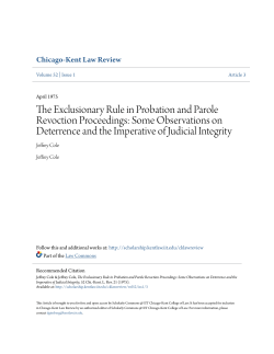 The Exclusionary Rule in Probation and Parole Revoction