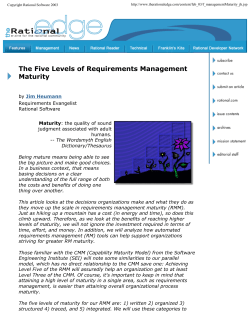 The Five Levels of Requirements Management Maturity