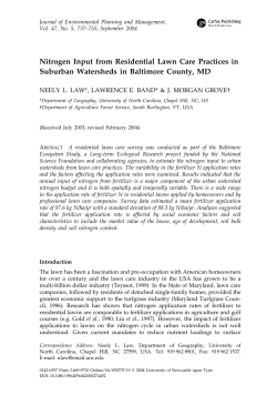 Nitrogen Input from Residential Lawn Care Practices in Suburban