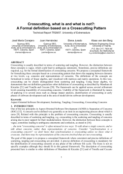 Crosscutting, what is and what is not?: A Formal definition based on