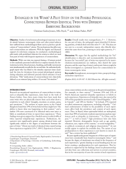 Entangled in the Womb? A Pilot Study on the Possible Physiological