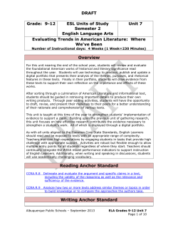 ESL CCSS HS Unit 7 - Albuquerque Public Schools