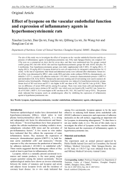 Effect of lycopene on the vascular endothelial function and