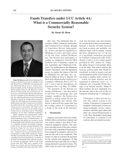 Funds Transfers under UCC Article 4A