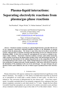 Plasma-liquid interactions - Electrostatics Society of America