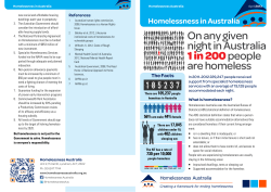 On any given night in Australia 1 in 200people are homeless