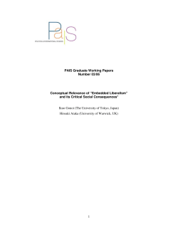 Embedded Liberalism - University of Warwick