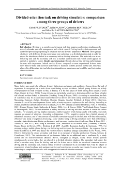 Divided-attention task on driving simulator: comparison
