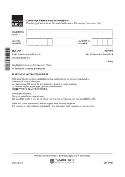 2018 Specimen paper 6 - Cambridge International Examinations