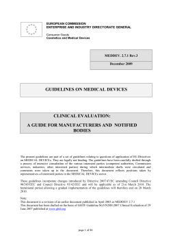 guidelines on medical devices clinical evaluation