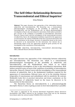 The Self-Other Relationship Between Transcendental