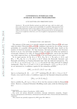 Confidence intervals for average success probabilities