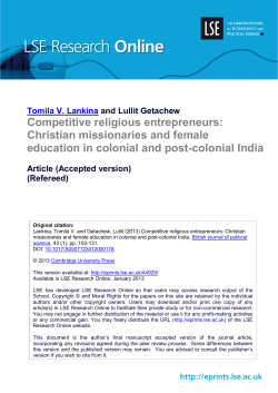 Competitive religious entrepreneurs: Christian missionaries and