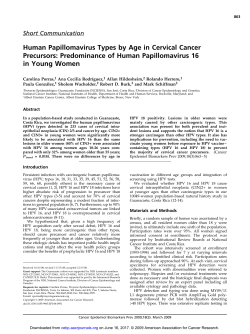 Human Papillomavirus Types by Age in Cervical Cancer Precursors
