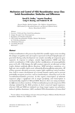 Mechanism and Control of V(D)