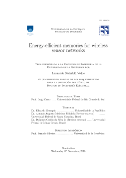 Energy-efficient memories for wireless sensor networks