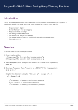 Solving Hardy-Weinberg Problems